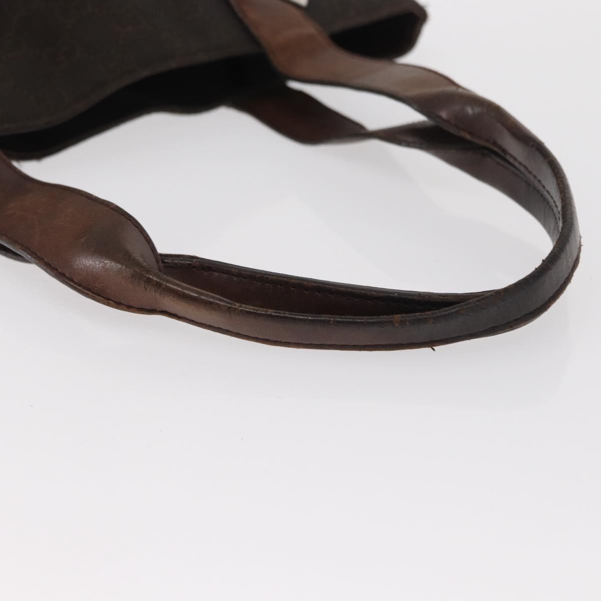 GUCCI GG Canvas Tote Bag Brown Silver 73983 Auth gh1524