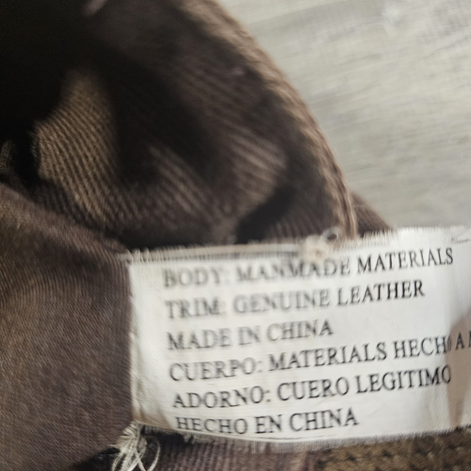 UnionBay Y2K Shoulder Bag Cotton Twill Leather Trim Magnetic Lock Pockets Brown