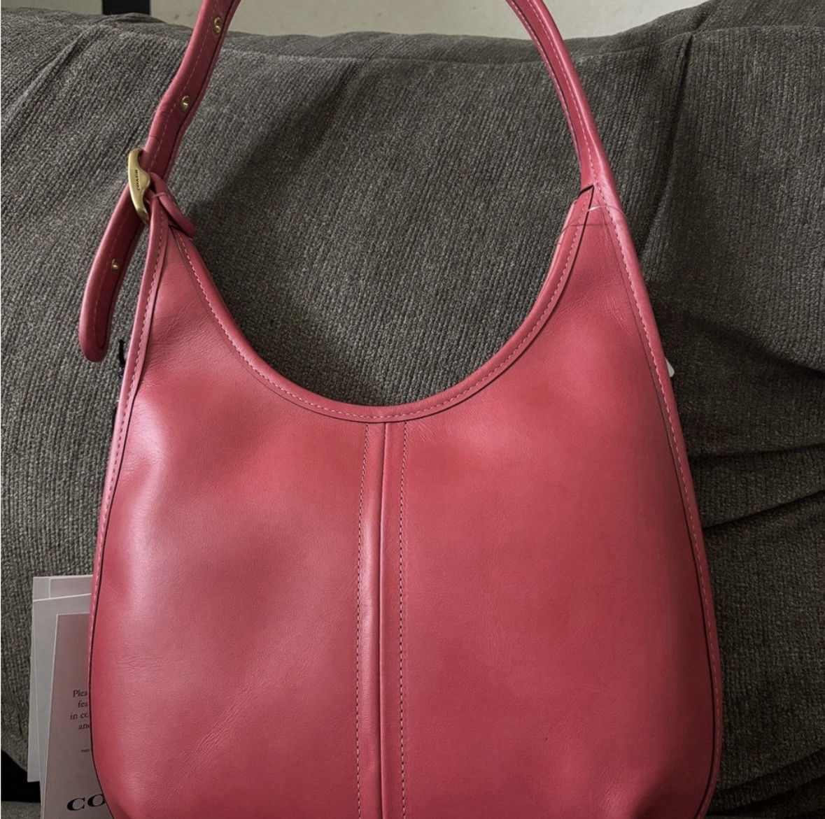 NWT Rare Coach Ergo in Bright Carmine Red Pink Original Natural Leather C3855