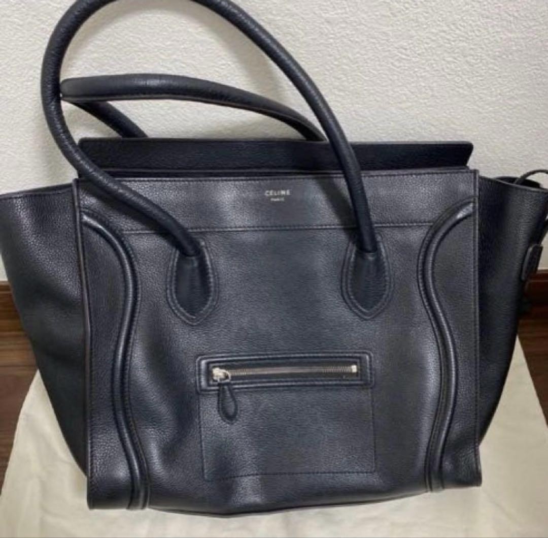 Celine CELINE Luggage Medium Old Logo Black Silver