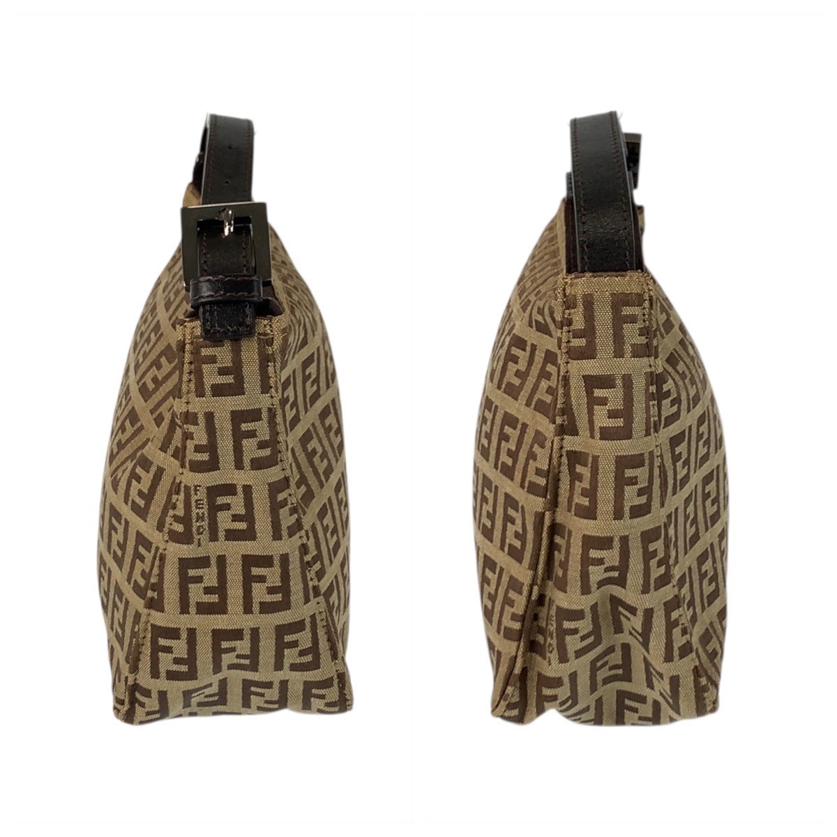 FENDI Zucchino 22288N0001019 Handbag Beige Brown SilverHardware canvas/leather