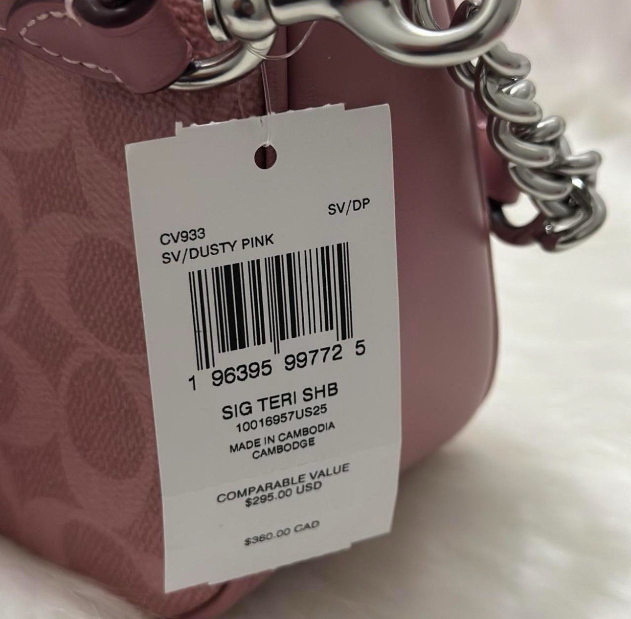 Coach Teri Shoulder Bag In Signature Canvas CV933 Dusty Pink