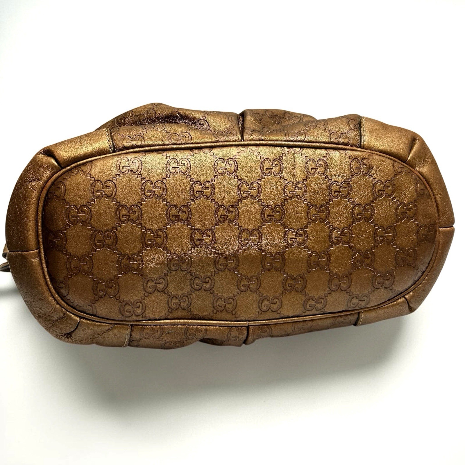 Gucci Sukey Tote Bag Shoulder Bag Brown Gold Auth