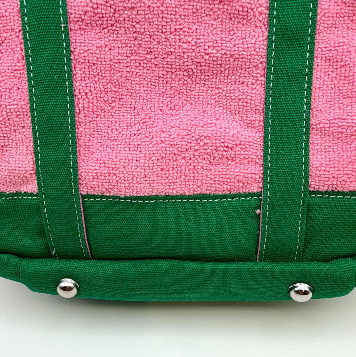 Sunwin Boatkin Madaket Small Tote Bag Pink Green Terry Cloth NWOT