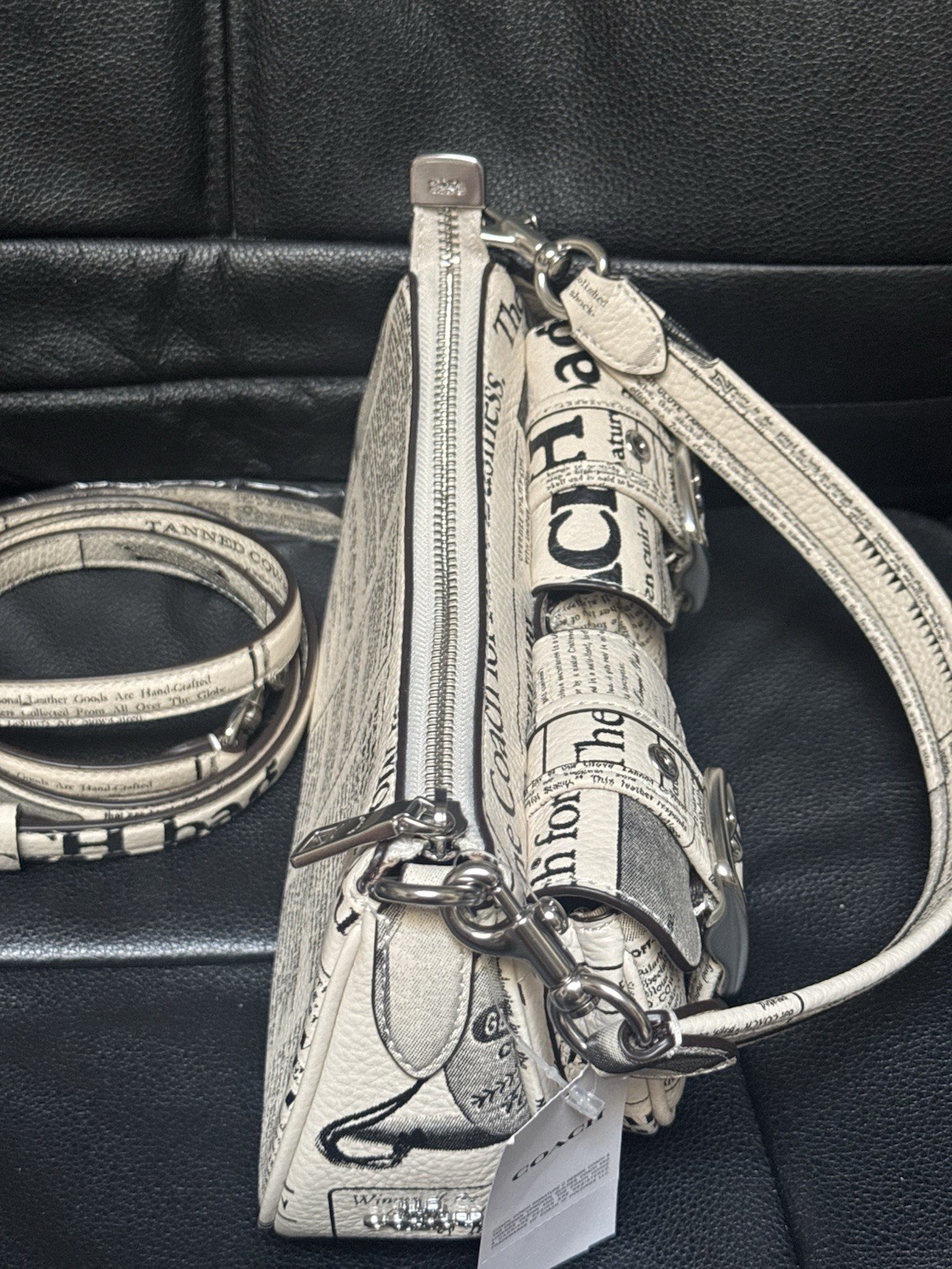NWT Coach Ashton Shoulder Bag With Newspaper Print CDC12