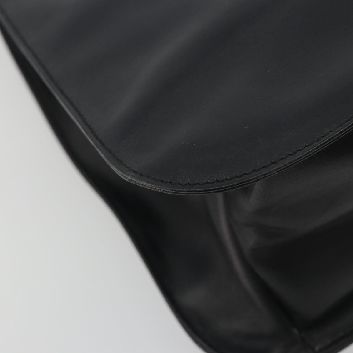 GUCCI Shoulder Bag Leather Black Silver 001 3162 Auth 190579
