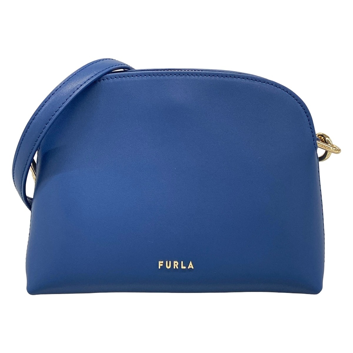 FURLA Zelda Navy Leather Shoulder Bag