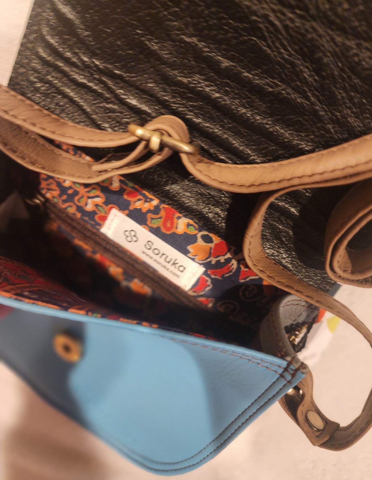 Soruka Leather Animal Blue Leopard Cheetah Crossbody Purse Bag Mall 7×7 Inch