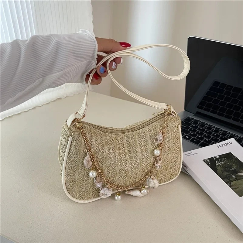 New Fashion Women Summer Travel Shoulder Bag Simple Casual Underarm Bag