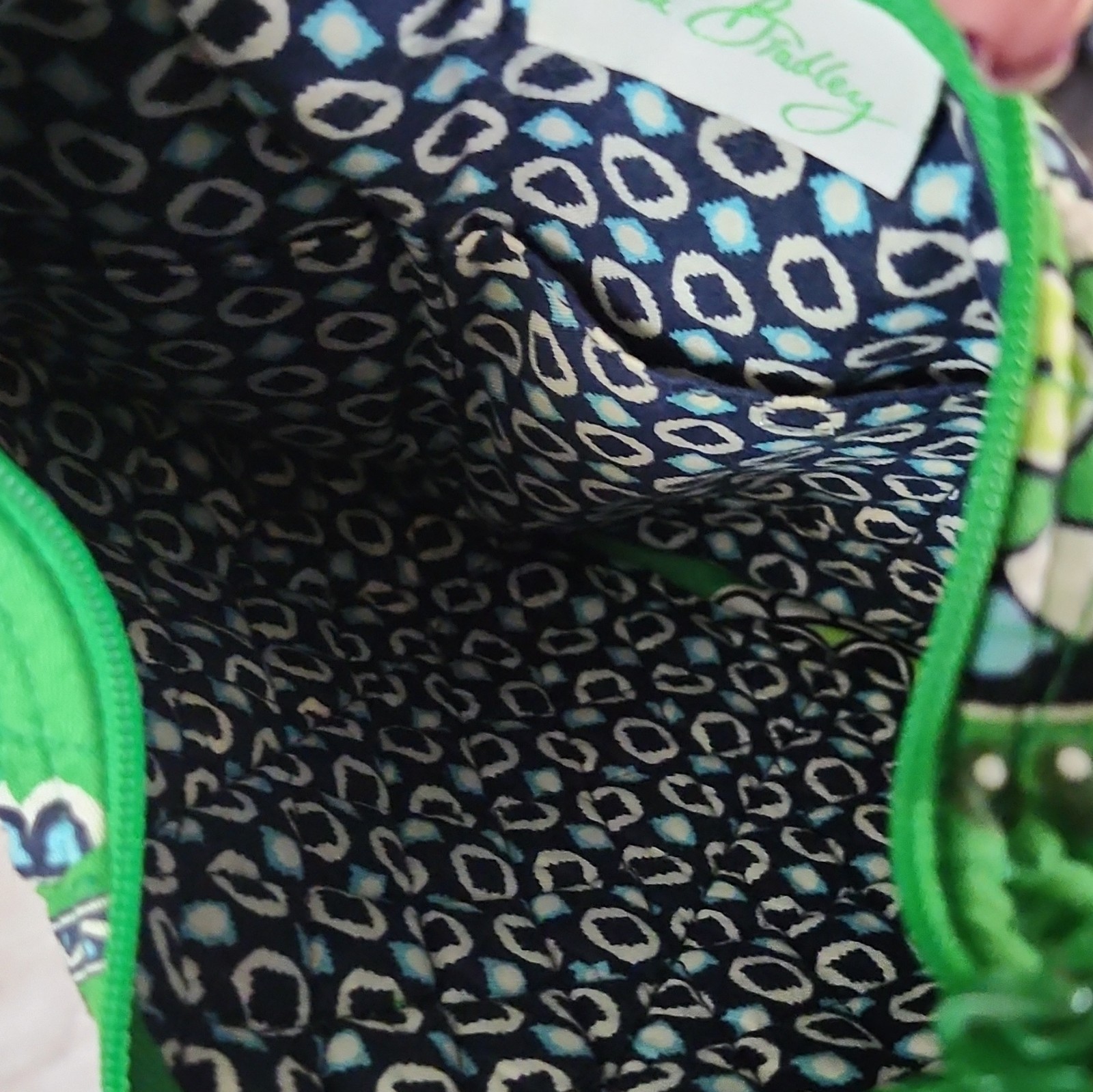 Vera Bradley Cupcakes Green Quilted Cotton Hobo Shoulder Bag Purse Retired 2009