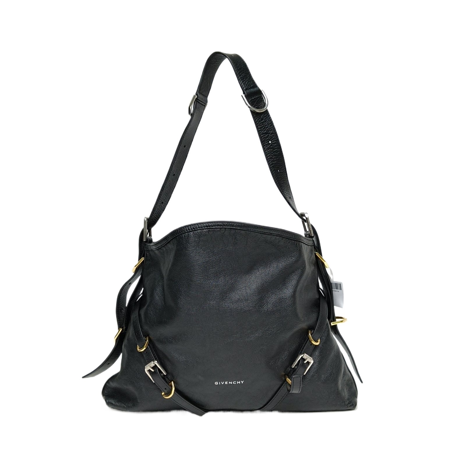 GIVENCHY VOYOU Medium Black Calfskin Shoulder Bag