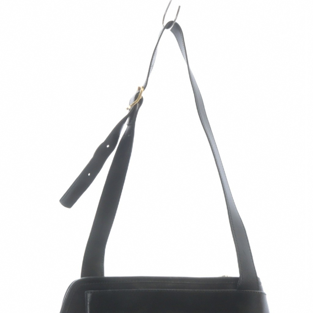 Longchamp Shoulder Bag Leather Embossed Logo Toggle Button Green SR GY11 Women