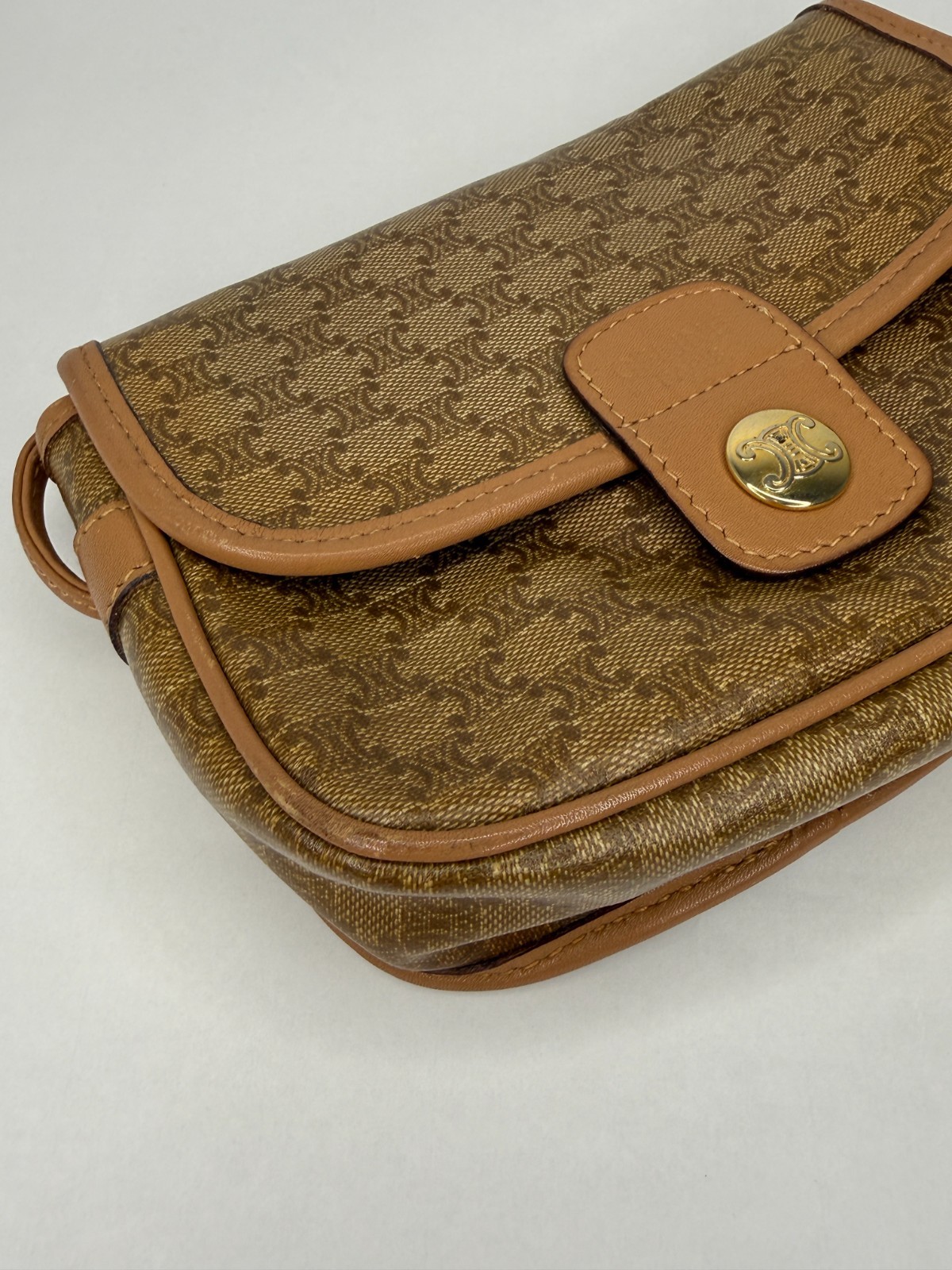 Authentic Celine Macadam Triomphe Blazon Mini Crossbody Bag Vintage