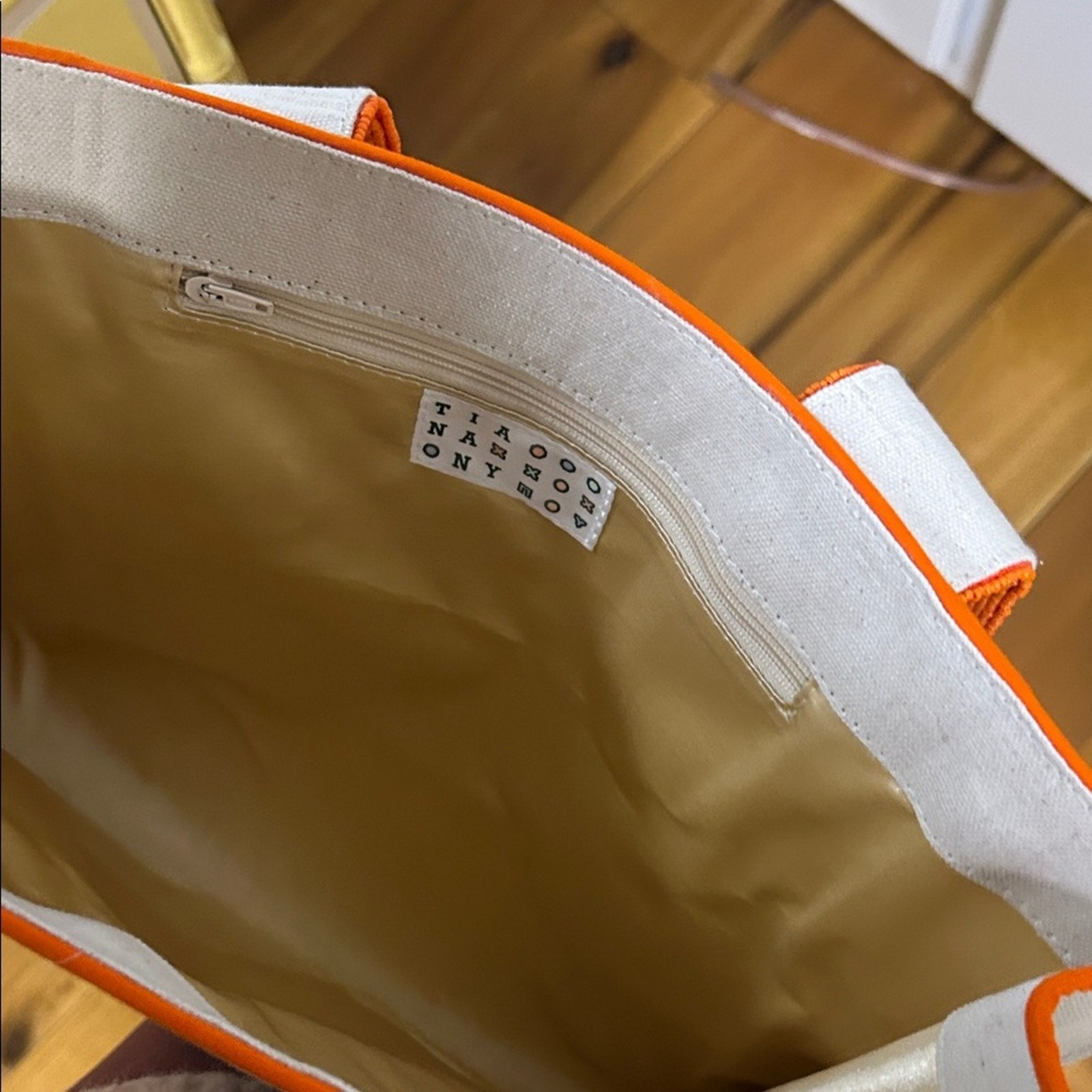 Veuve Clicquot Orange and Cream Tote Bag NWT Pink Pineapple