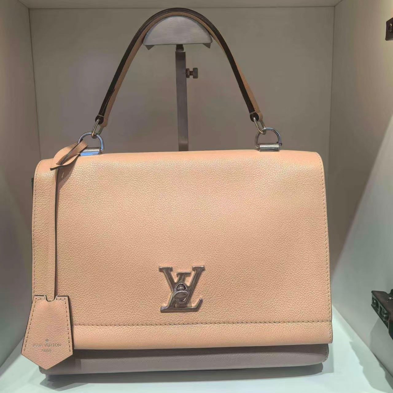 Louis Vuitton LV Lockme Ever Pink Large Calfskin Top Handle Bag