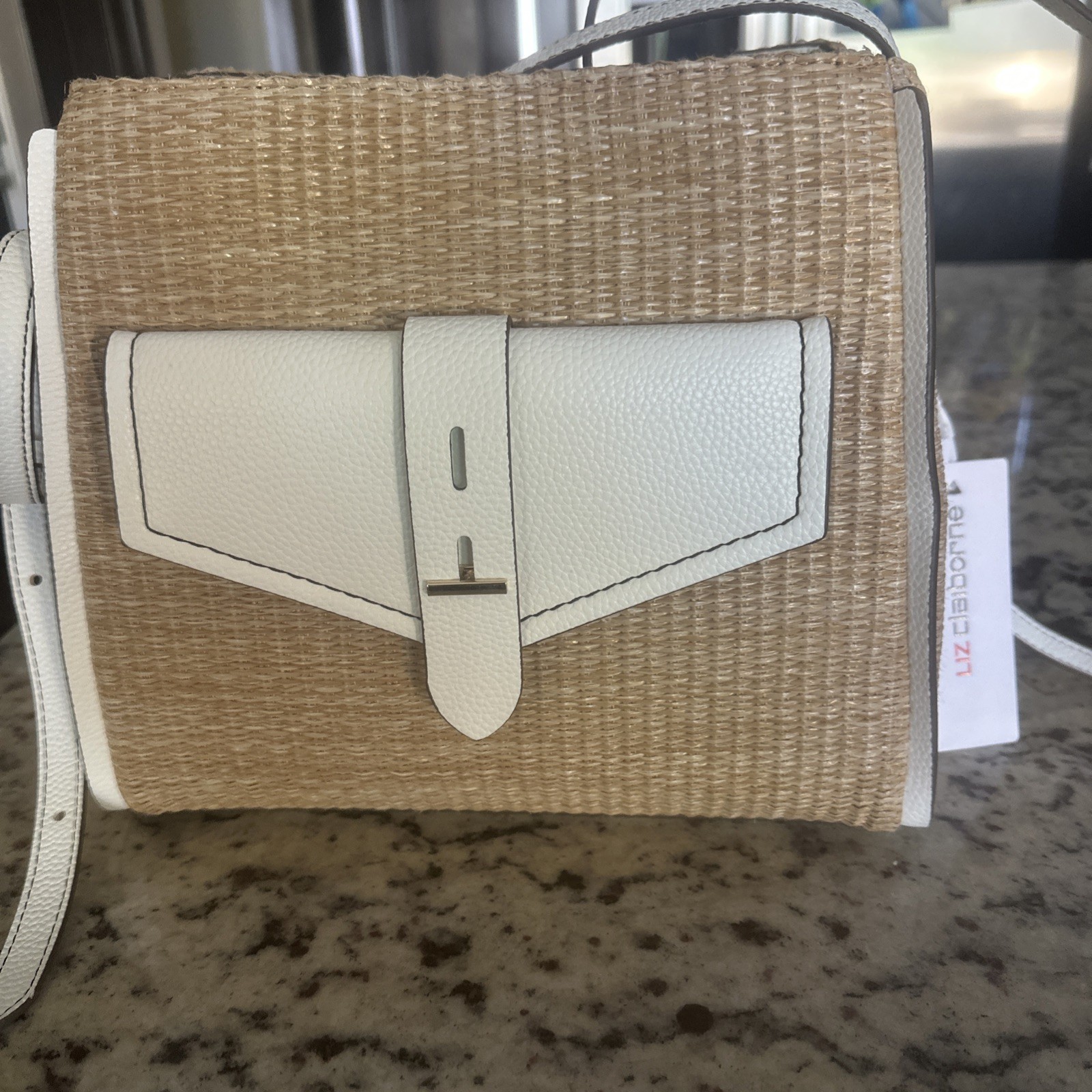 Liz Clairborne Kitt Crossbody Straw/white