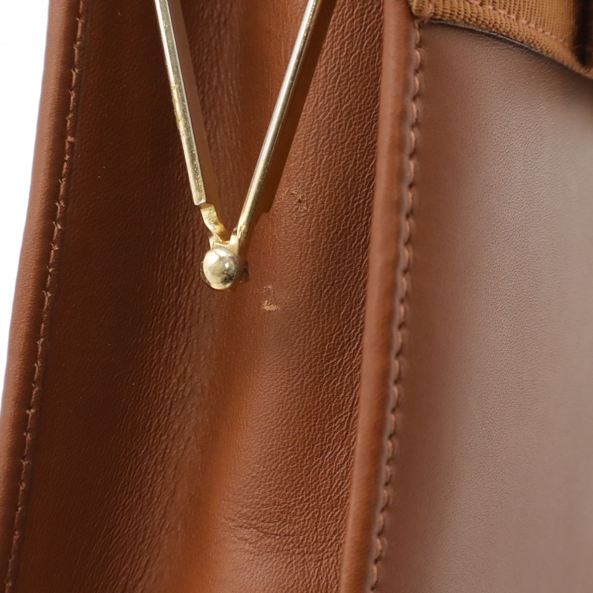Salvatore Ferragamo Vara Brown Leather Chain Shoulder Bag