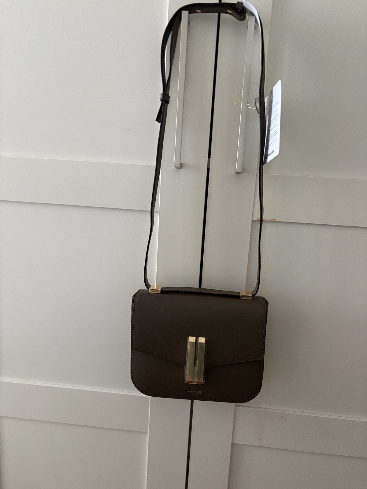 DeMellier Vancouver deep olive khaki leather shoulder bag authentic bag New