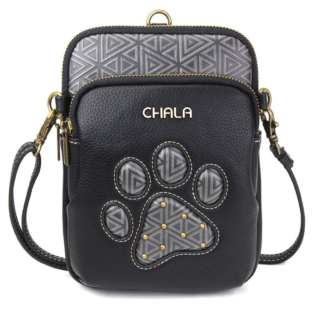 CHALA UNI CELLPHONE XBODY – PAW PRINT (Black) Dog Mom NWT