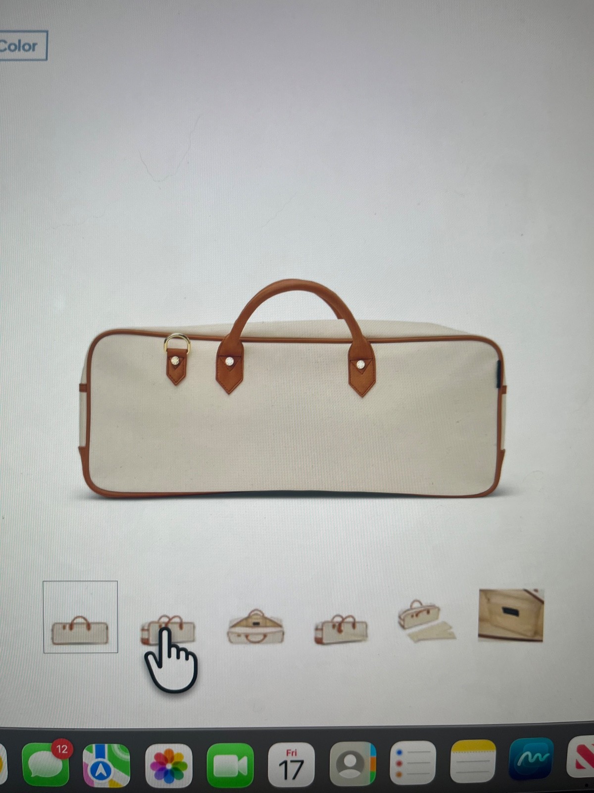Boulevard Margo Coated Canvas Natural Mahjong Bag Travel Case New with Tags