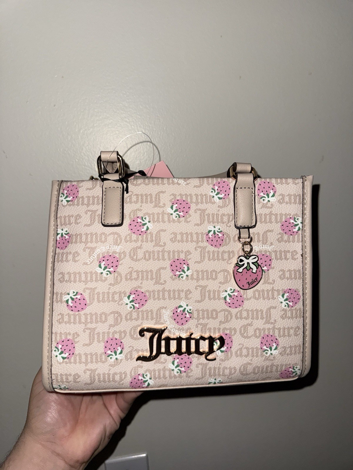 Juicy Couture Berry Sweet Strawberry Print Mini Bag Charm Coin Purse Set