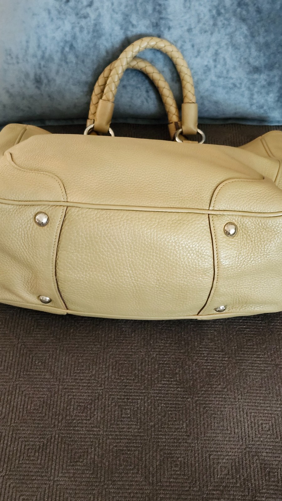 PRADA VITELLO DAINO LEATHER TOTE BAG, AUTHENTIC, LARGE, EXCELLENT!!