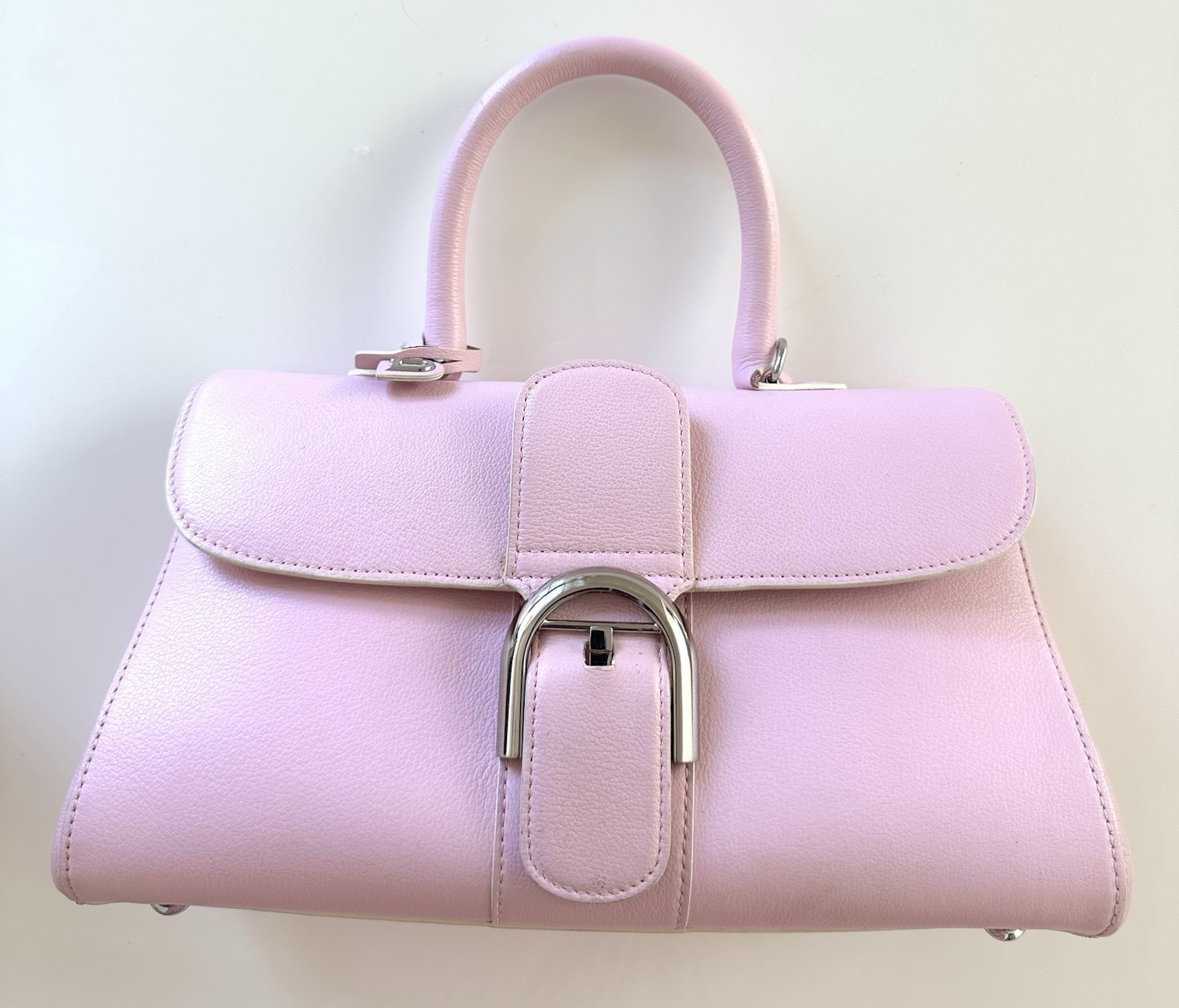 Authentic Delvaux Brillant East/West Handbag in Sakura Pink – Timeless Luxury!