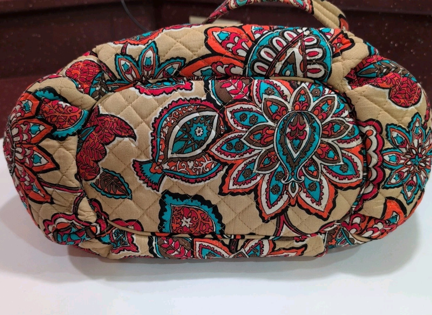 Vera Bradley Retired Spring 2018 DESERT FLORAL Large Handbag / Tote Beige Red
