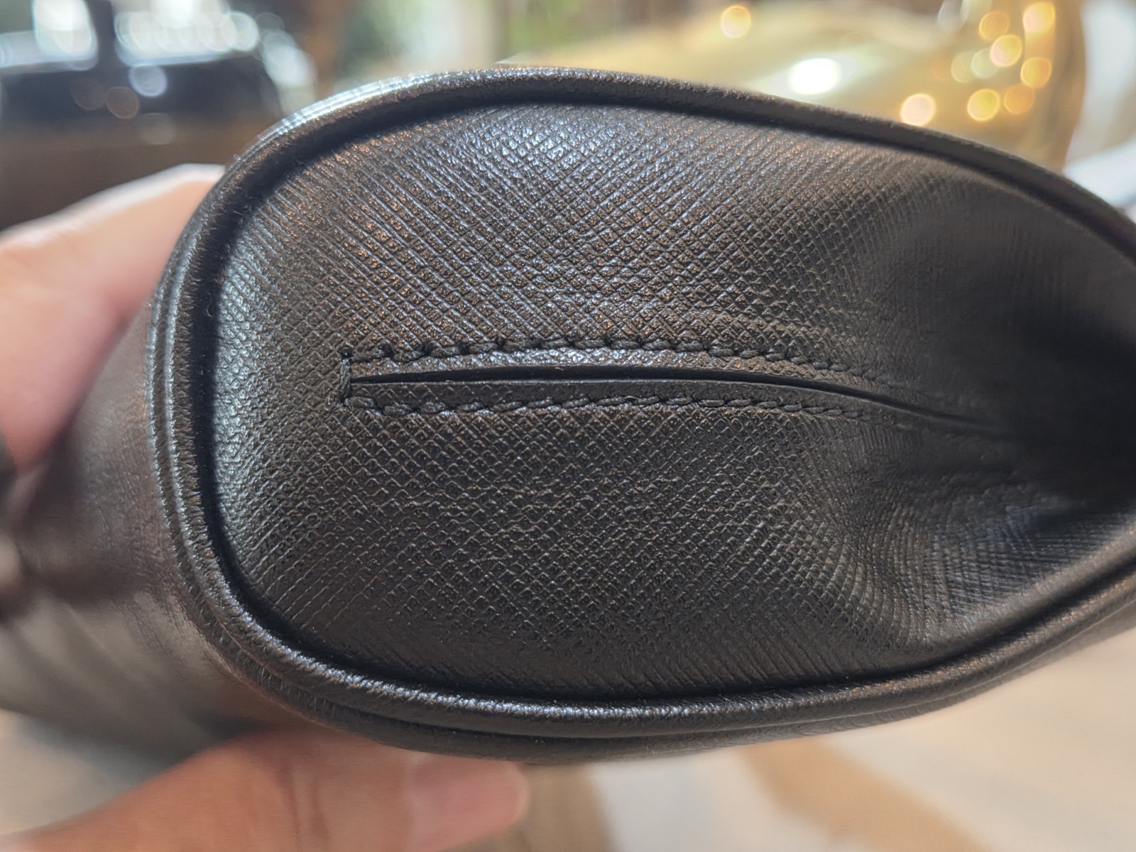 Authentic Ferragamo Gancini Saffiano Leather Lisetta Mini Baguette Bag Vintage