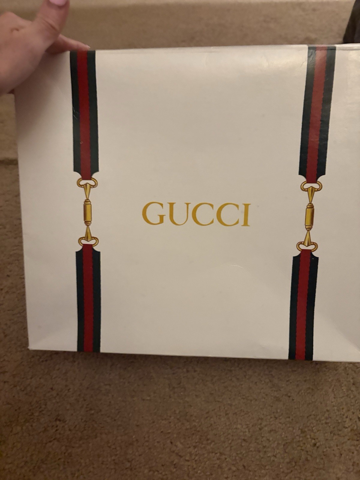 Vintage Gucci Brown Leather Crossbody Shoulder Bag GG Logo w/ Original Box
