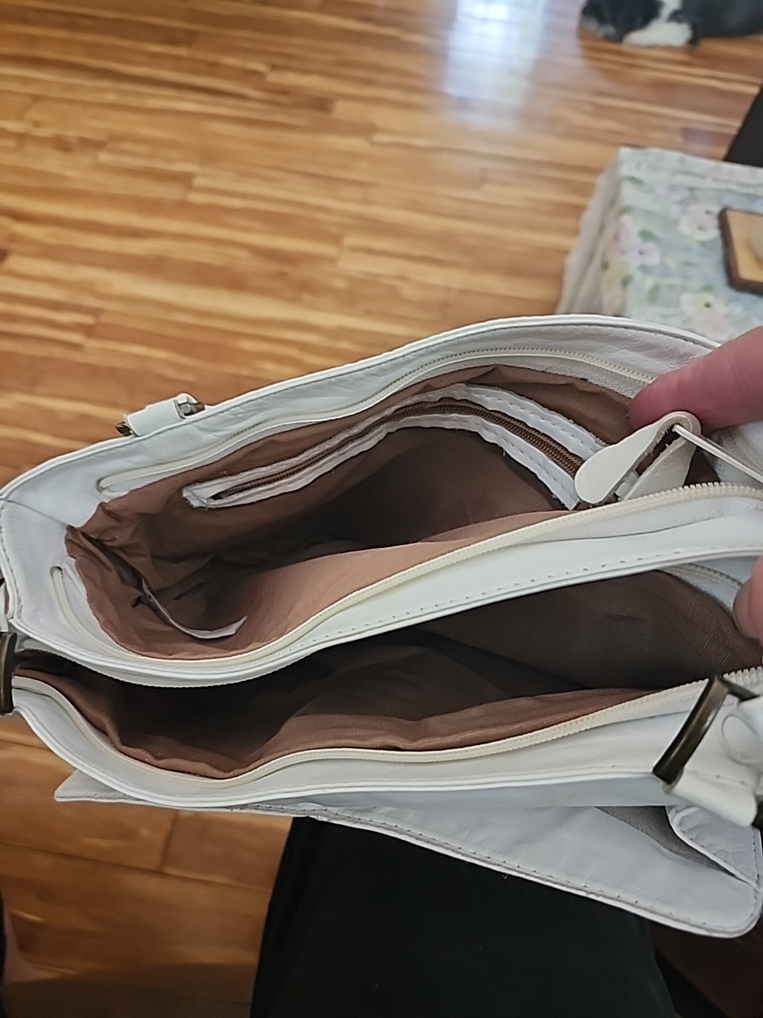 Genuine Leather Shoulder Purse White Made In Brazel