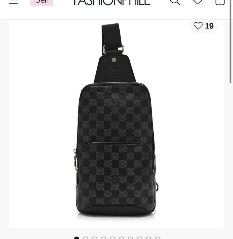 Louis Vuitton Damier Graphite Sling Bag Gray Black Silver Hardware Adjustable