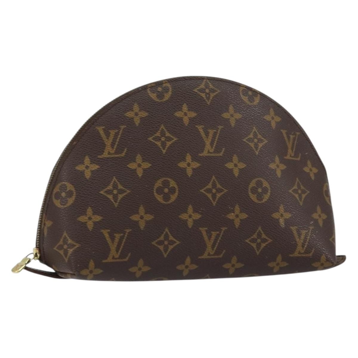 LOUIS VUITTON Monogram Trousse Demi Ronde Cosmetic Pouch M47520 LV Auth 152678