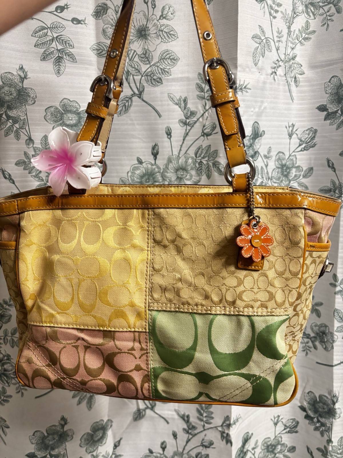 Coach Y2k Pastel Patchwork Tote Bag Spring Collection Rare