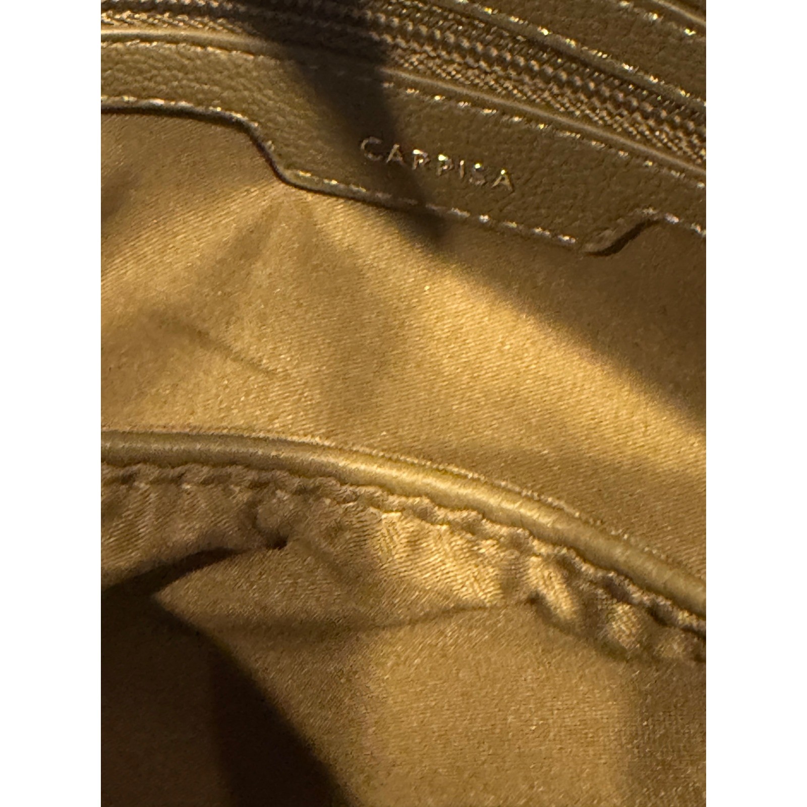 Carpisa Taupe Olive Grained Faux Leather Multi-Pocket Crossbody Camera Bag NEW