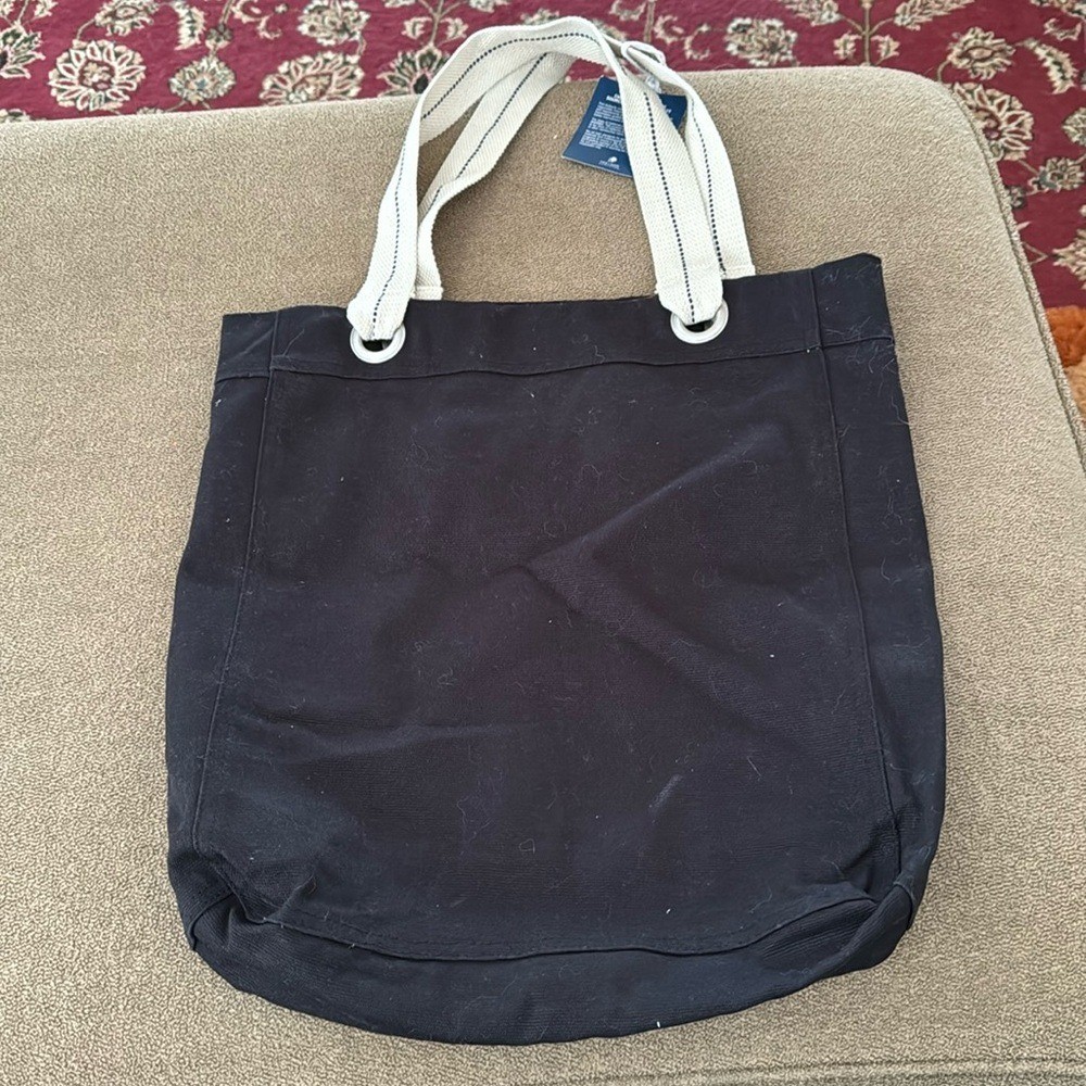 Port Authority Black Canvas Tote Bag Shoulder Bag (TD)