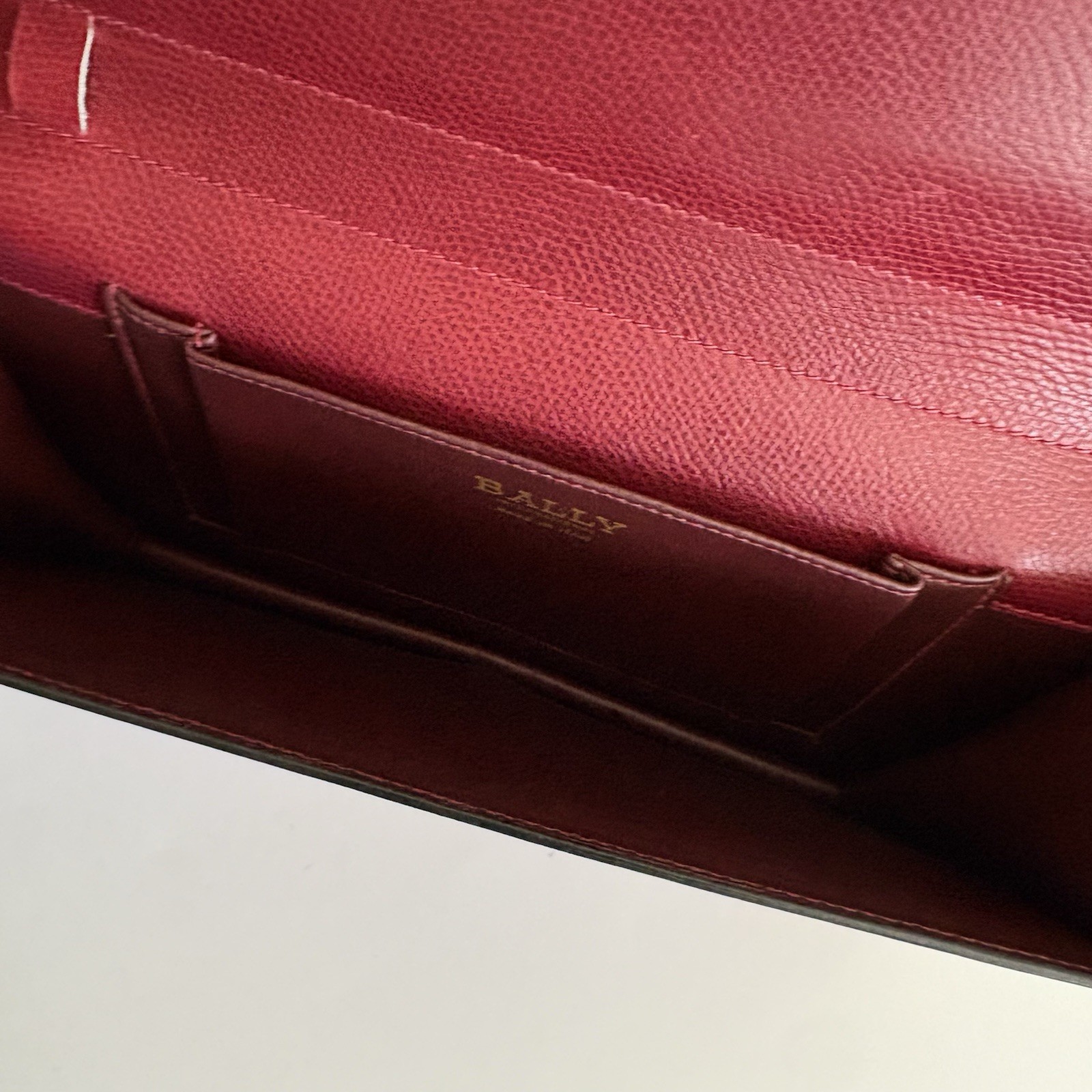 Authentic Bally Clutch Leather Red From Japan 0906