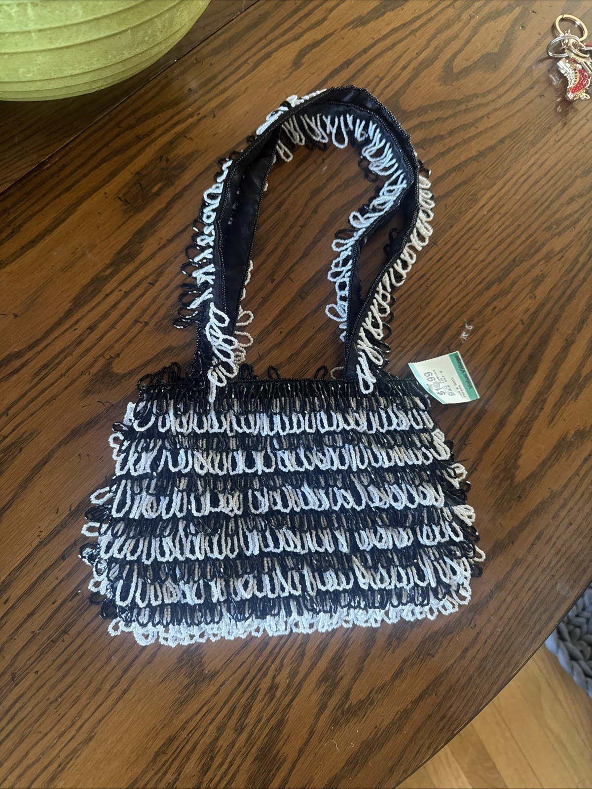 Gem All Beaded Black and White Handbag. Never Used