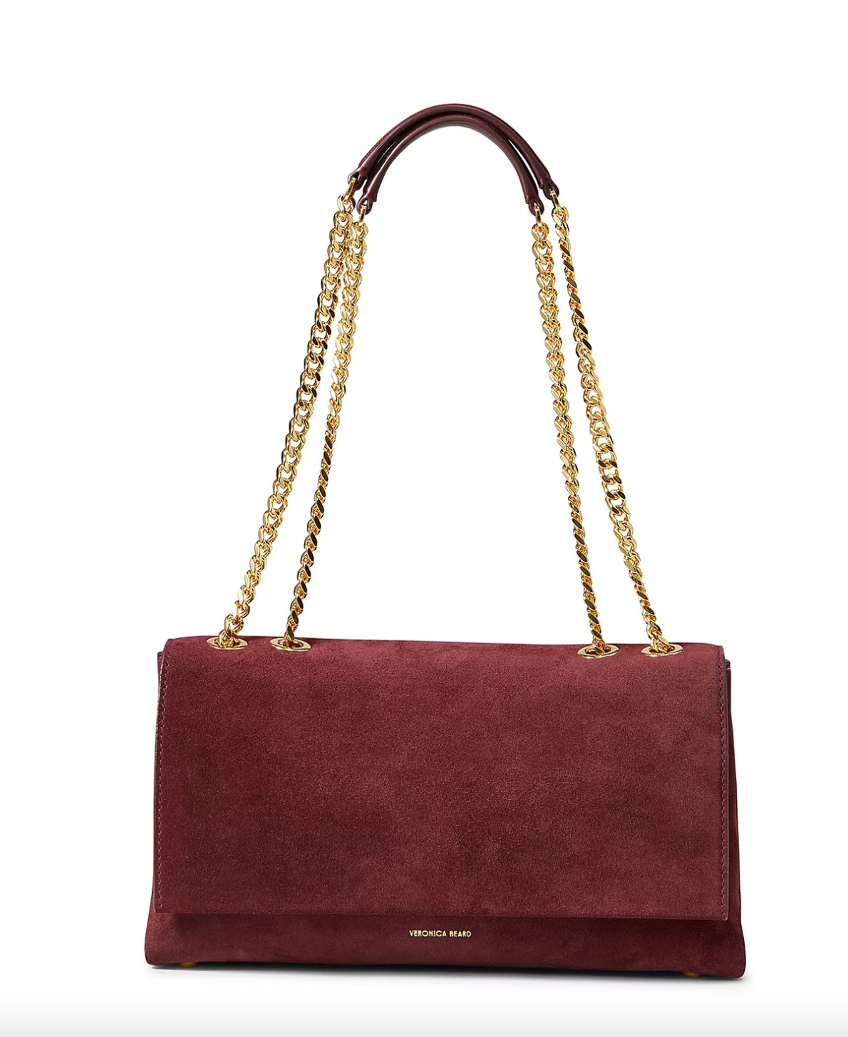 NWT $595 Veronica Beard Suede Wedge Bag in Raisin Color