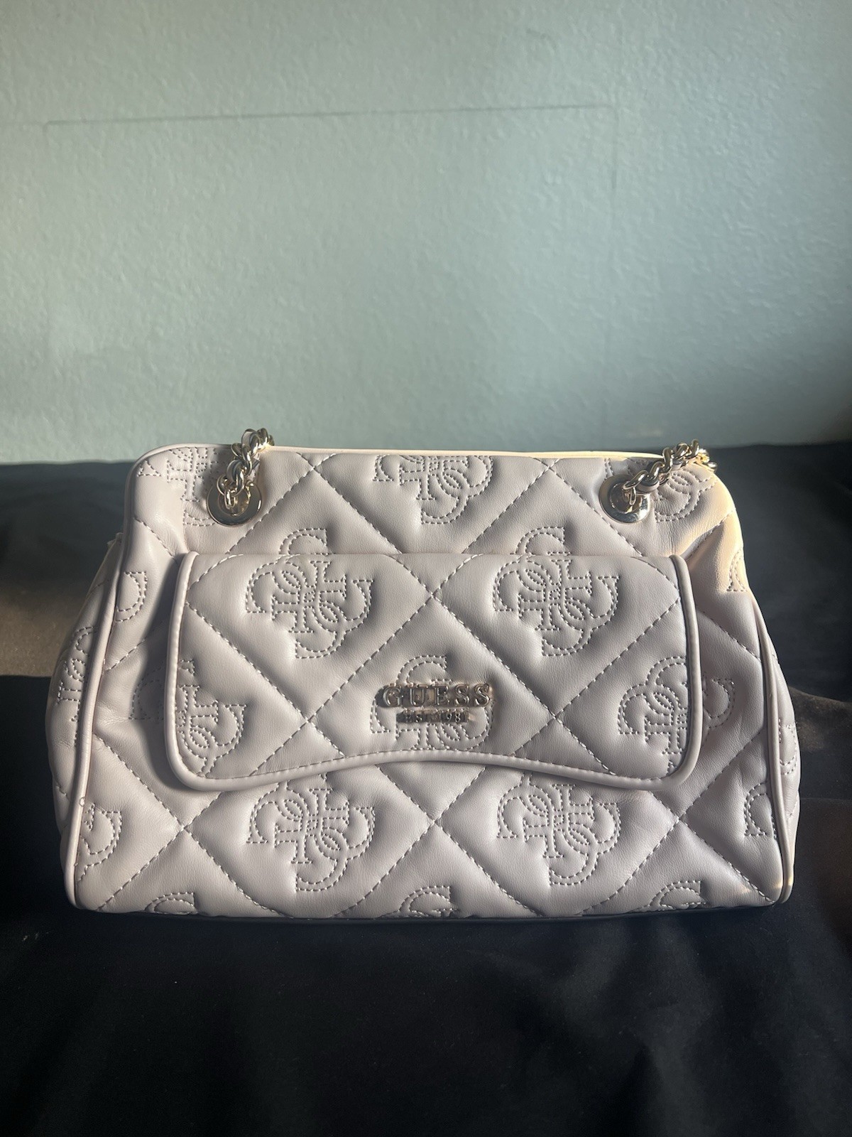 GUESS Marieke Girlfriend Shoulder Bag Light Beige/Blush NWT