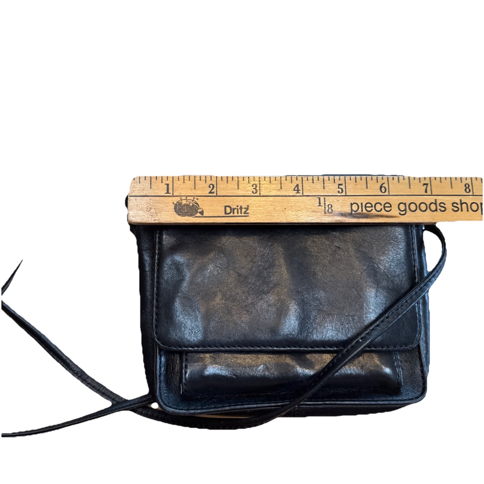 Hobo International Black Crossbody Mini Bag Leather Travel Purse FLAW