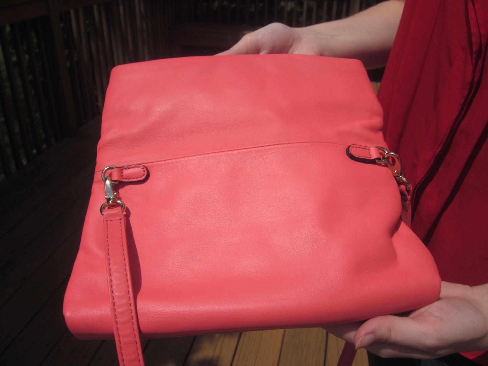 Kate Spade STRAWBERRY PINK Leather SMALL Marielly Sutton Place HANDBAG CROSSBODY