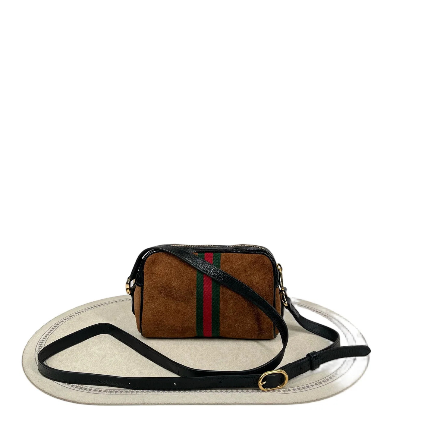 Gucci Camera Case Brown Black Green Red Suede (dh071026e7r)