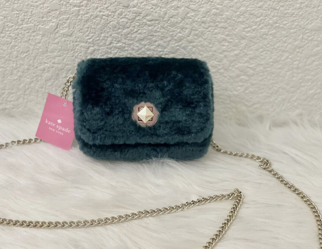 NWT Kate Spade Audrey Faux Shearling Micro Crossbody Bag K9280