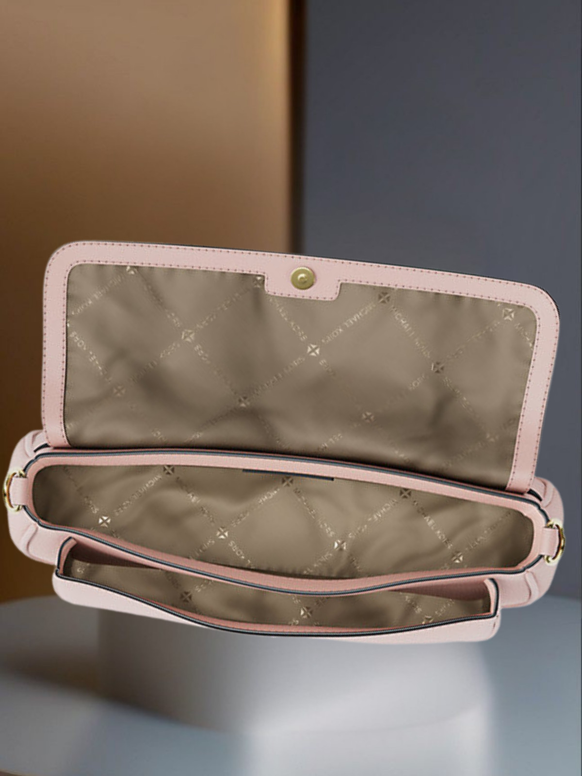 Michael Kors Jet Set Travel Small Leather Crossbody Bag With Pouch Powder Blush