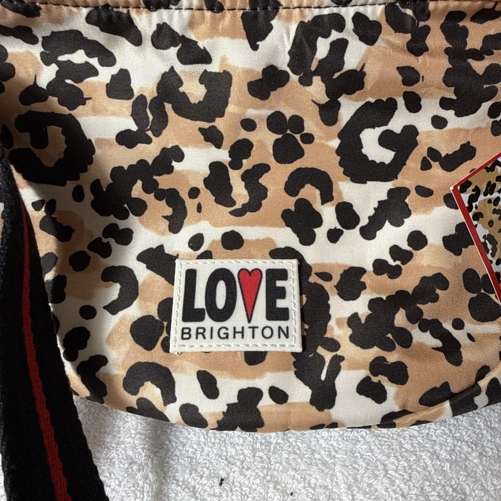 Brighton Spotted Love Swing Bag Leopard Print Crossbody Adjustable Strap NWT