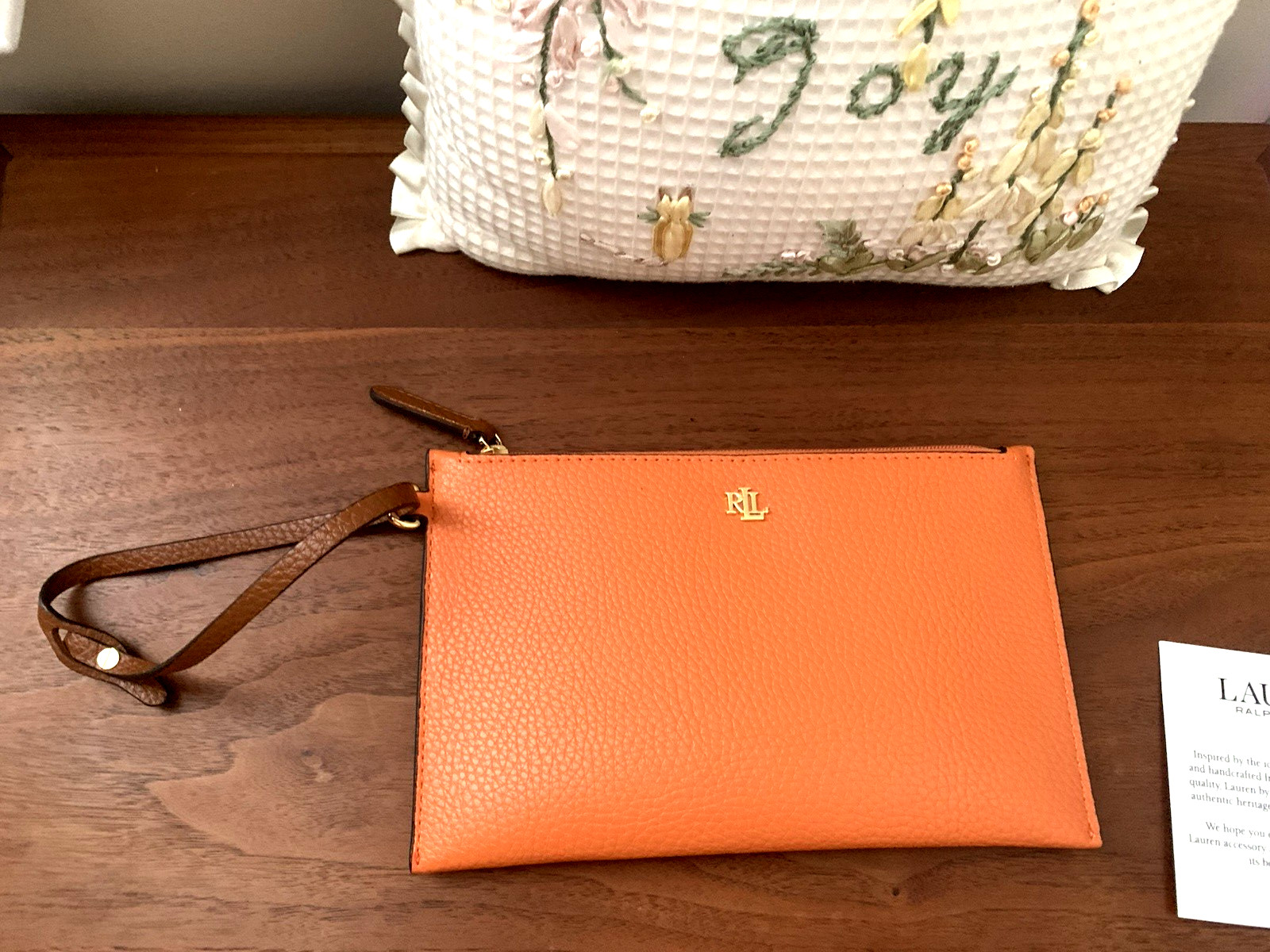 Lauren Ralph Lauren Purse Wristlet Zipper Pouch-New Without Tags