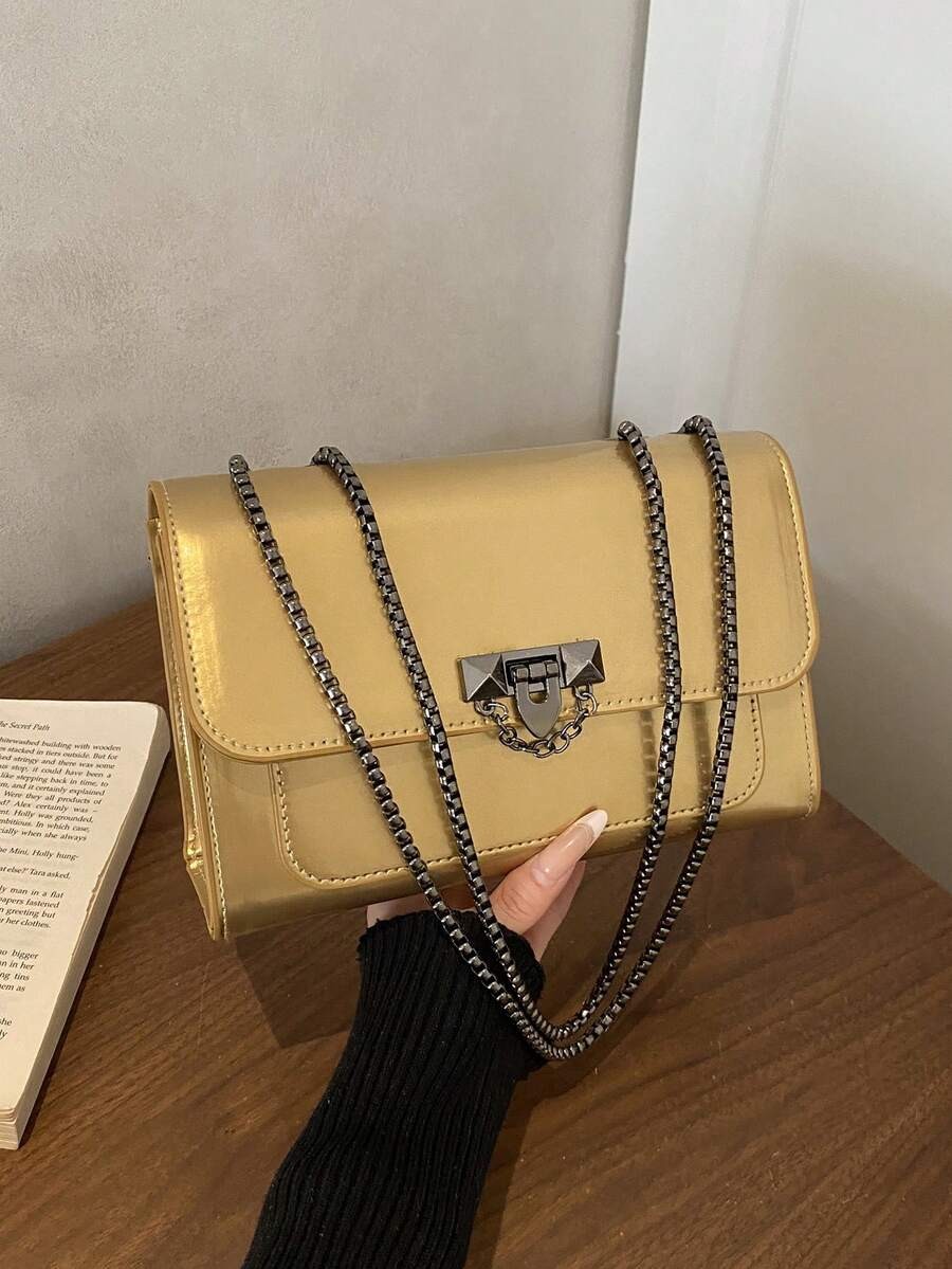Mini Quilted PU Leather Crossbody Bag Women Chain Shoulder Square Handbag