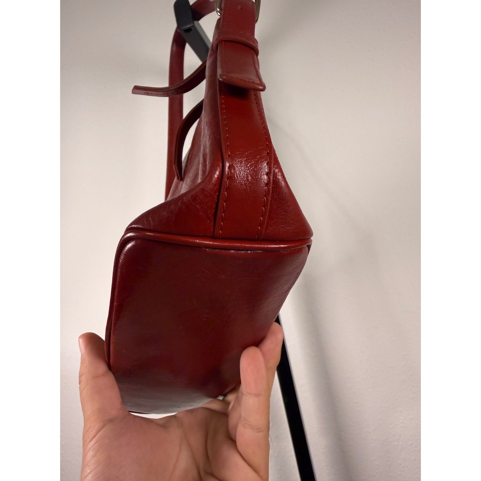 A.P.C. Red Worn Vera Shoulder Bag