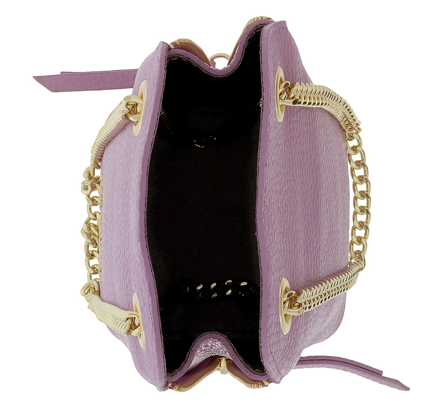 Pierre Cardin Lilac Leather Curved Structured Chain Crossbody Bag